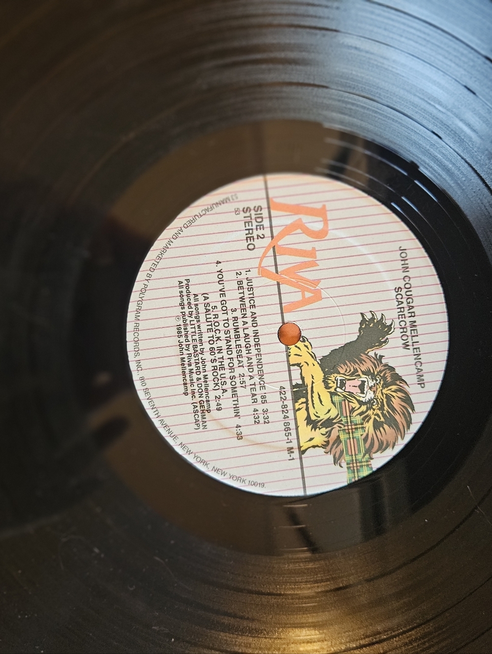 John Cougar Mellencamp "Scarecrow" Vinyl Record 1985 - Picture 9 of 9